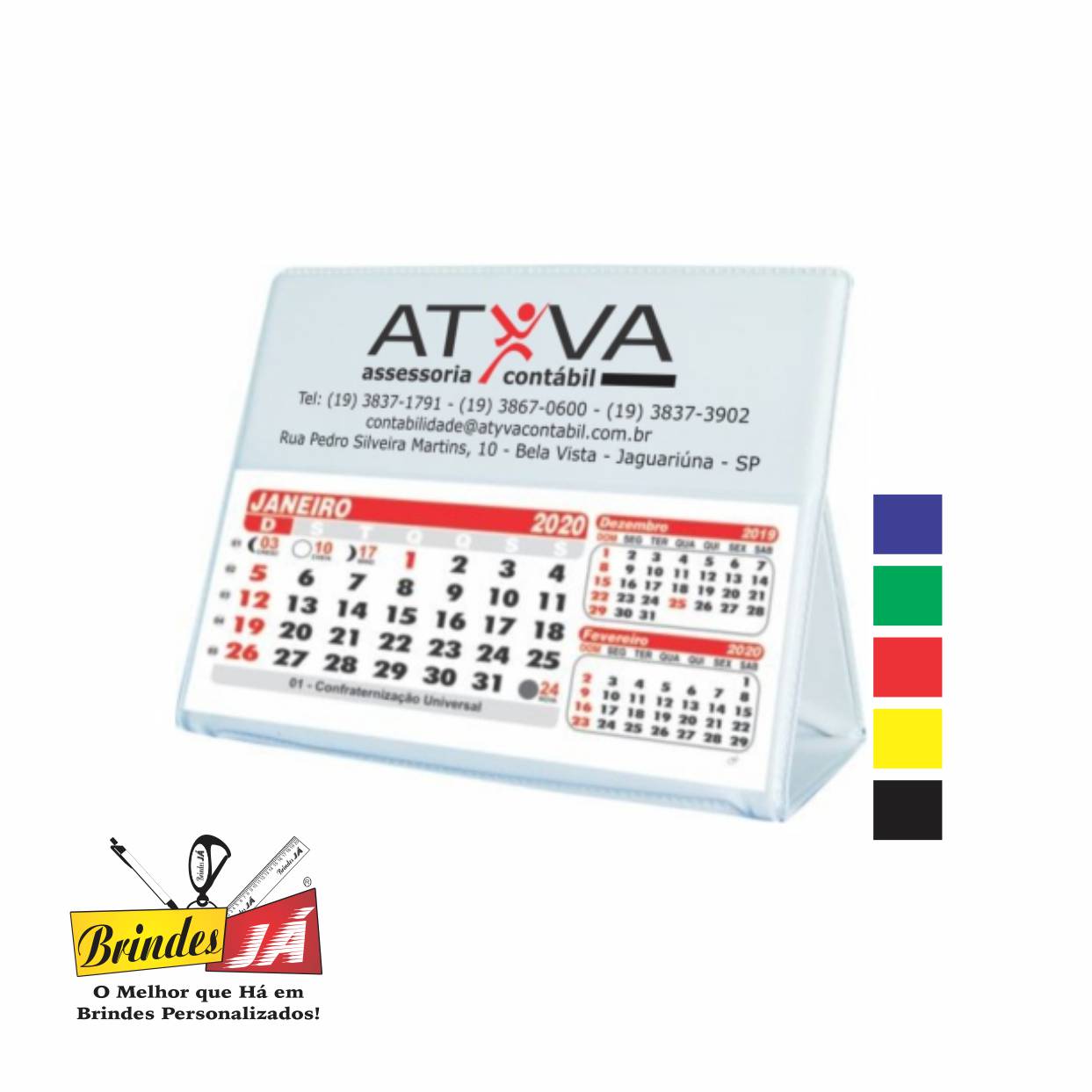 CALENDÁRIO DE MESA PEQUENO PVC